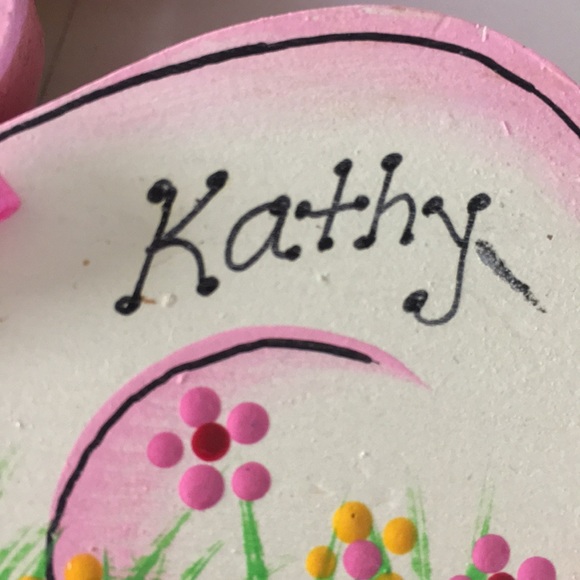 Pink bunny note holder, personalized for Kathy - Picture 4 of 4